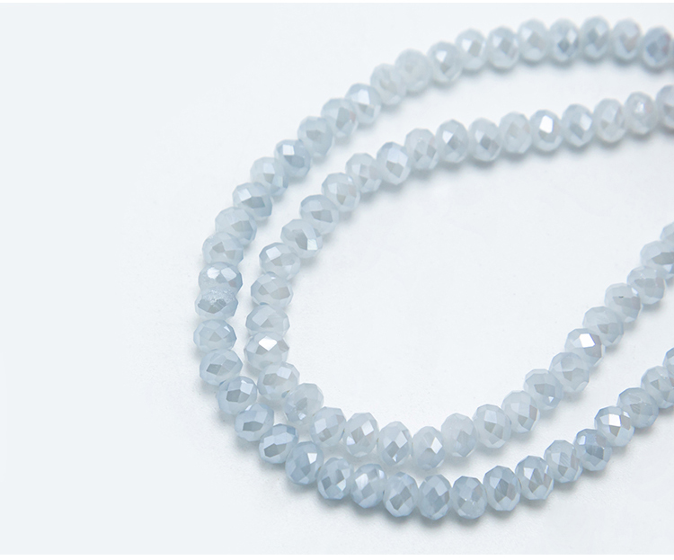 Transparent Gray Faceted Rondelle Glass Beads