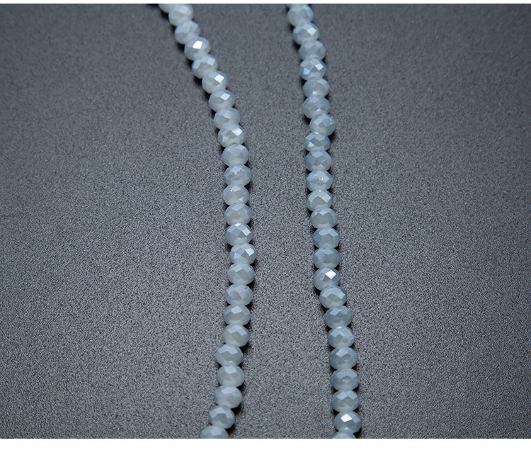 Transparent Gray Faceted Rondelle Glass Beads