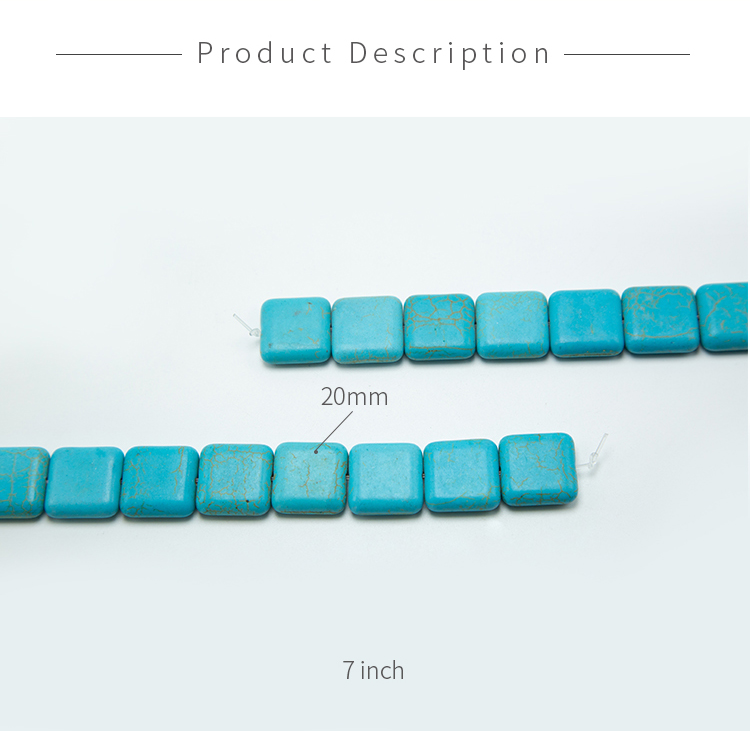 Blue Dyed Howlite Square Beads Gemstone Beads