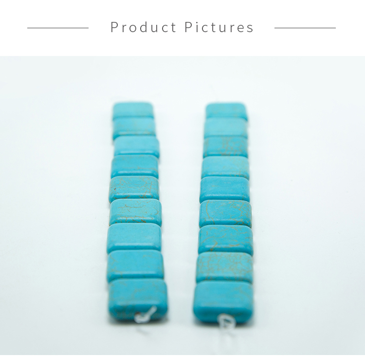 Blue Dyed Howlite Square Beads Gemstone Beads