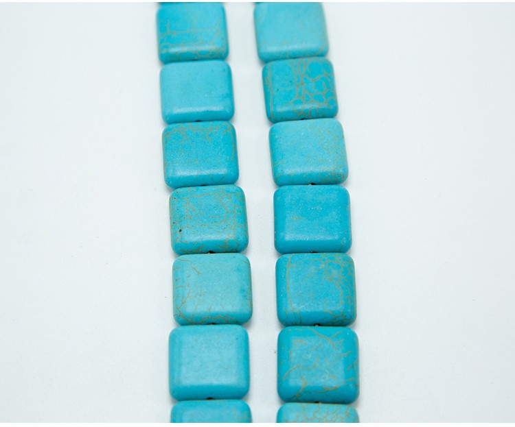 Blue Dyed Howlite Square Beads Gemstone Beads