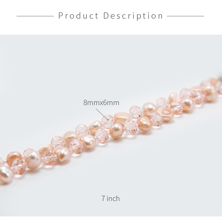 Pink Faceted Rondelle Glass Beads and Dyed Pearl Beads