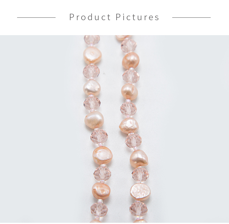 Pink Faceted Rondelle Glass Beads and Dyed Pearl Beads