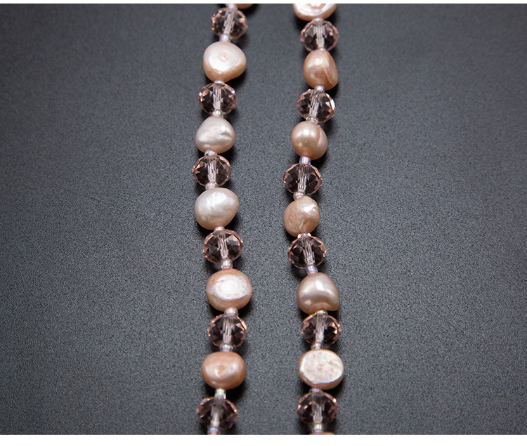 Pink Faceted Rondelle Glass Beads and Dyed Pearl Beads