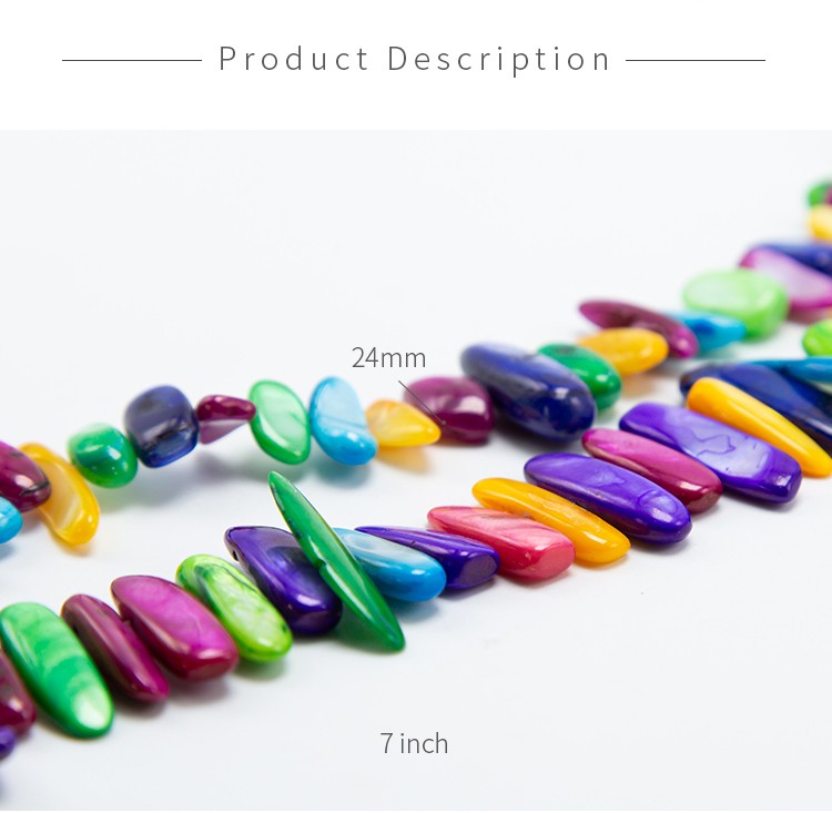 Mutil Color Tooth Beads Dyed Shell Beads