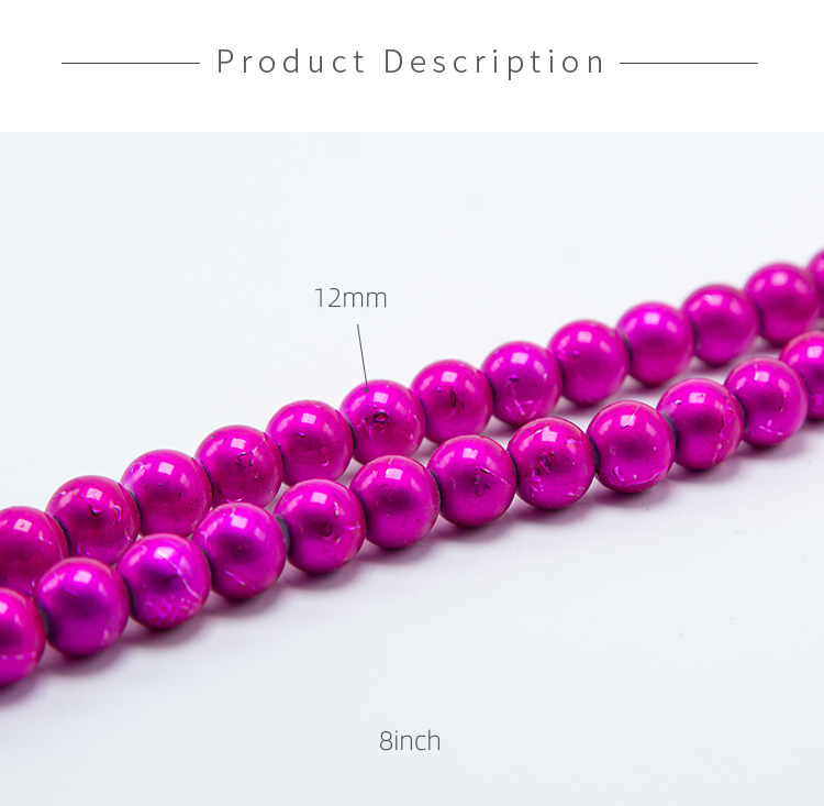 Hot Pink Round Painted Glass Beads