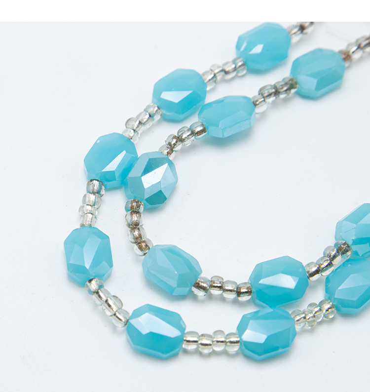 Opaque Light Blue Faceted Polygon Beads