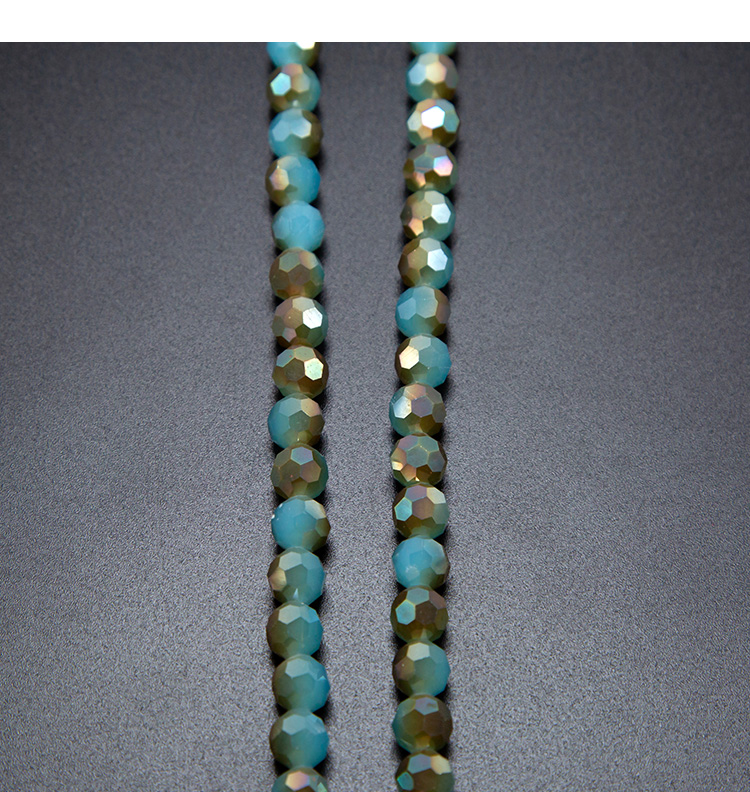 Opaque Blue with Half Gray Plated Faceted Round Glass Beads