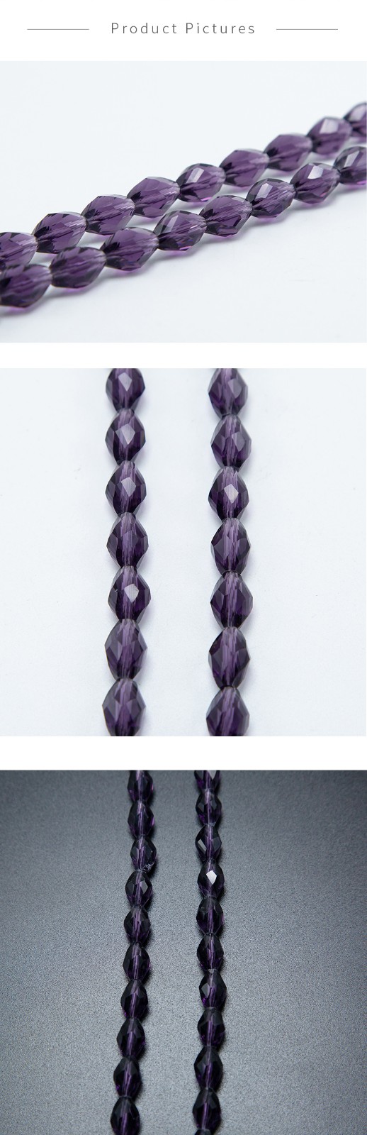 Purple Faceted Oval Beads