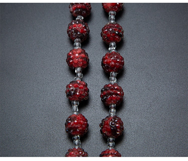 Red Acrylic Rhinestone Beads