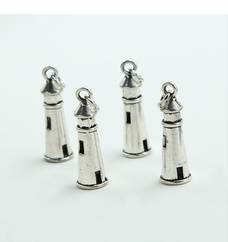 Lighthouse Antique Silver Charm