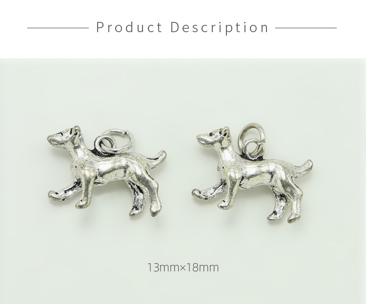 Dog Antique Silver Charm