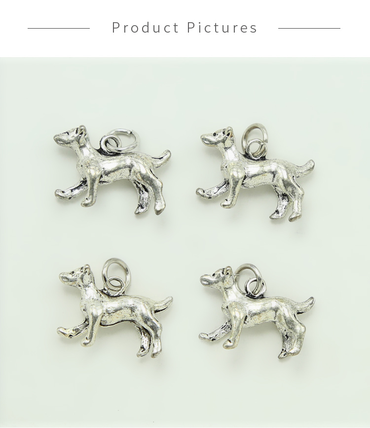 Dog Antique Silver Charm