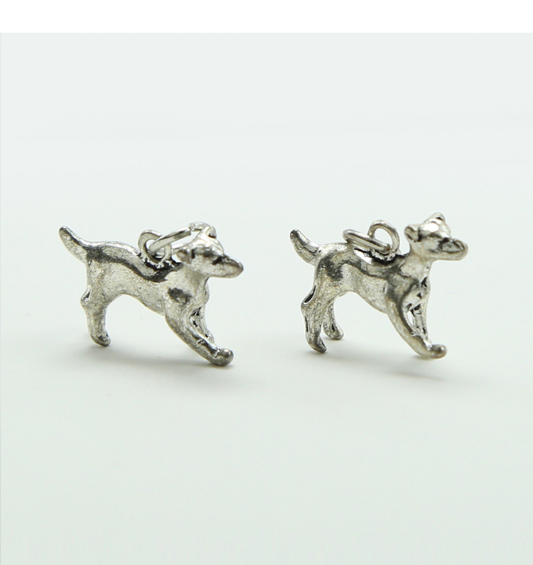 Dog Antique Silver Charm