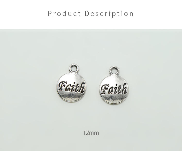 Faith Antique Silver Charm