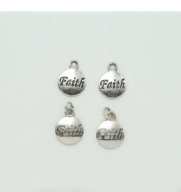 Faith Antique Silver Charm