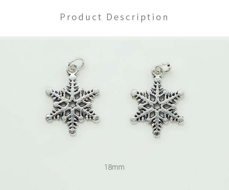 Snowflake Antique Silver Charm