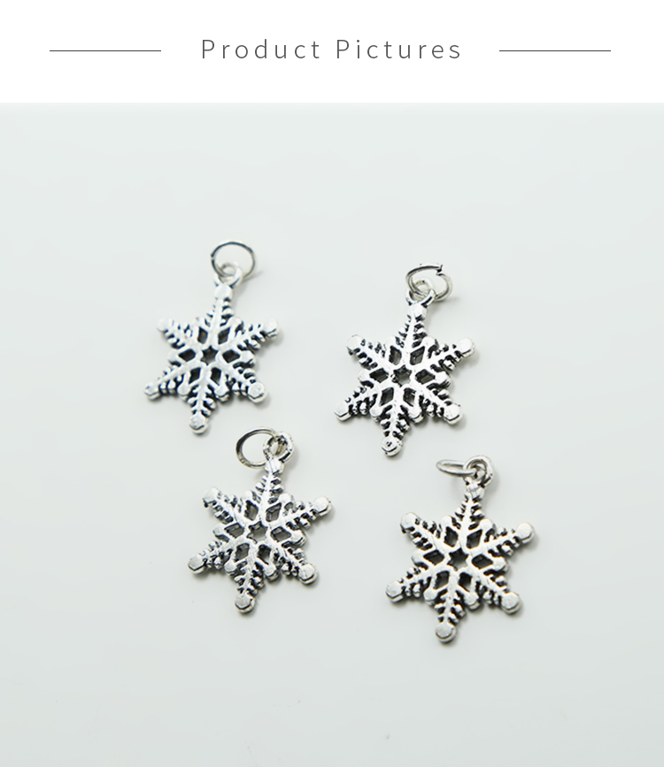 Snowflake Antique Silver Charm