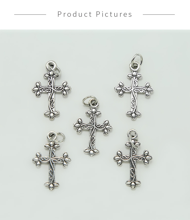 Sm.Cross Antique Silver Charm