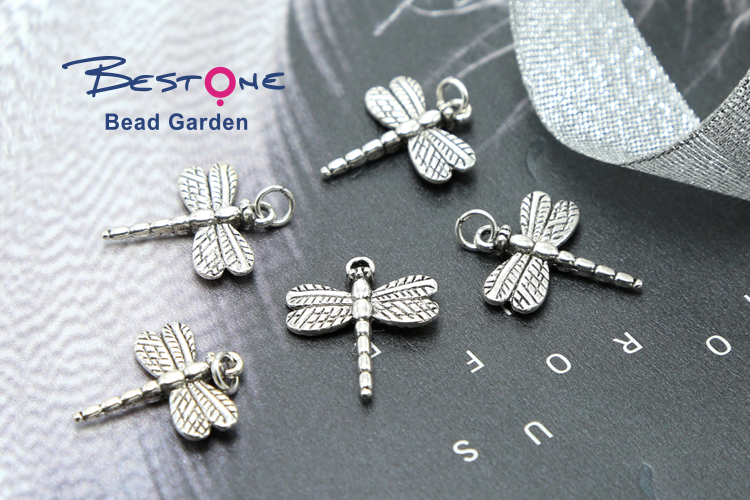Dragonfly Antique Silver Charm
