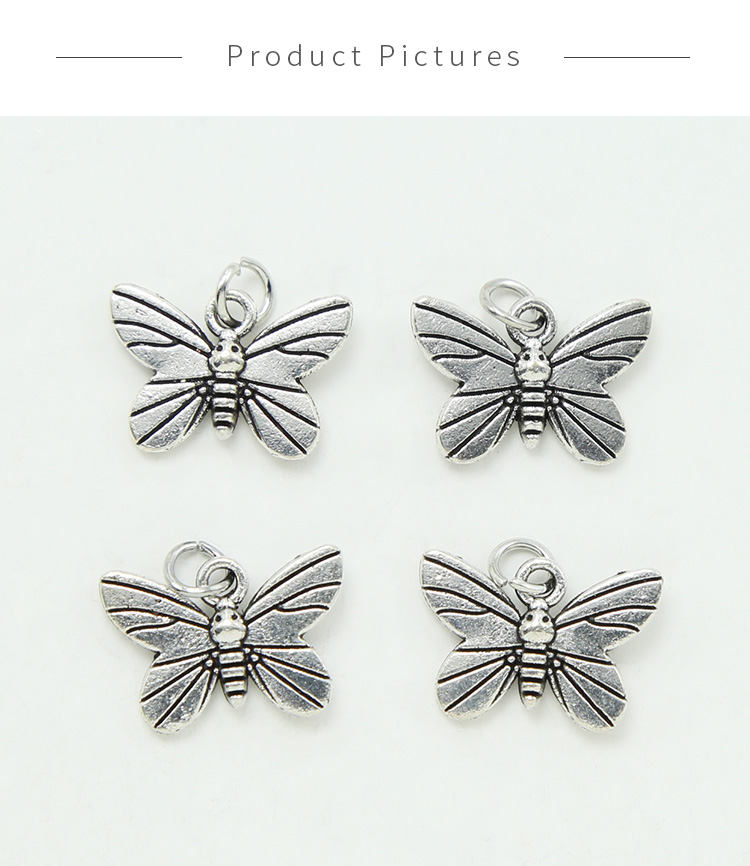 Fancy Butterfly Antique Silver Charm