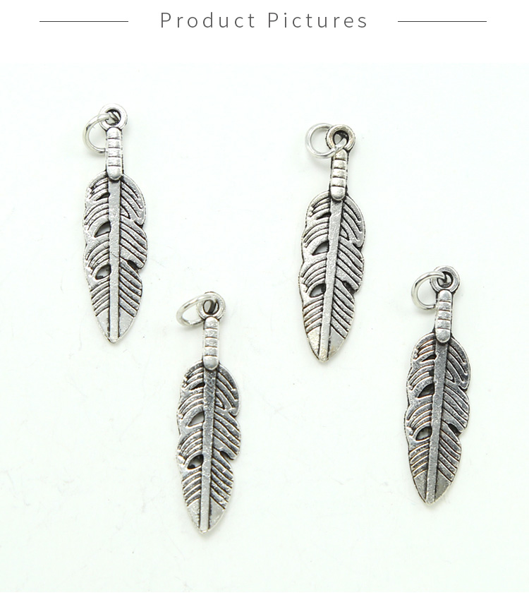 Feather Antique Silver Charm