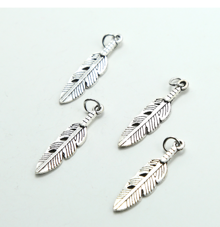 Feather Antique Silver Charm