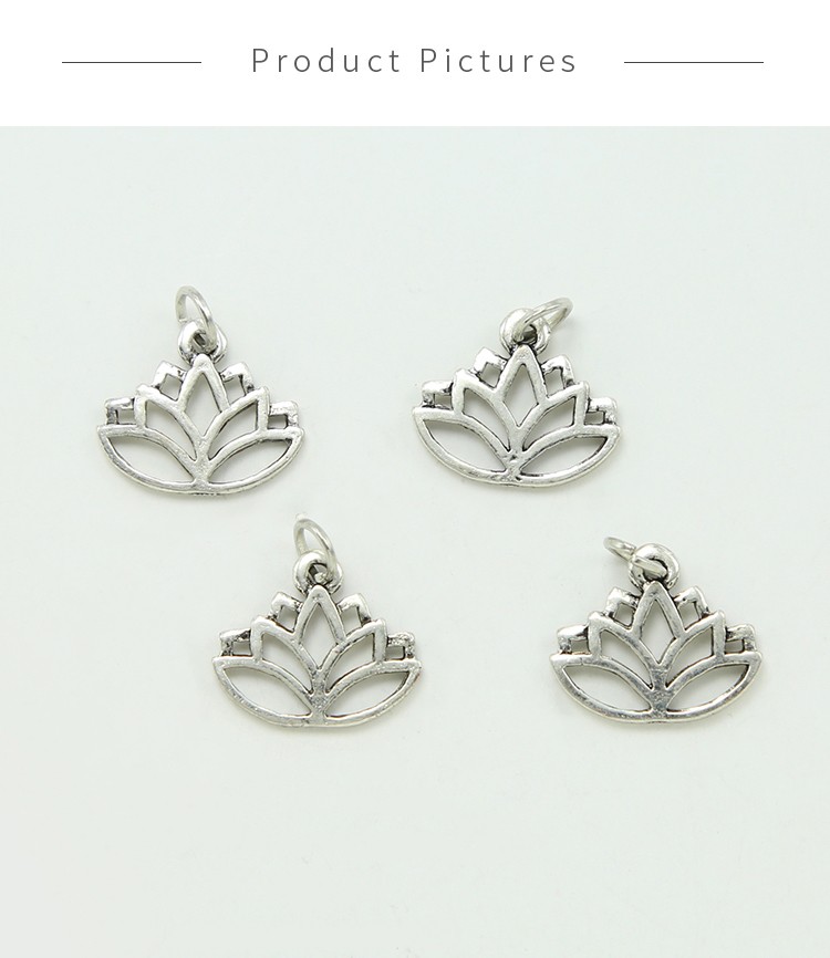 Lotus Antique Silver Charm