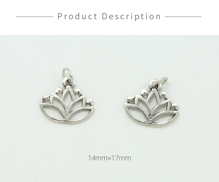 Lotus Antique Silver Charm