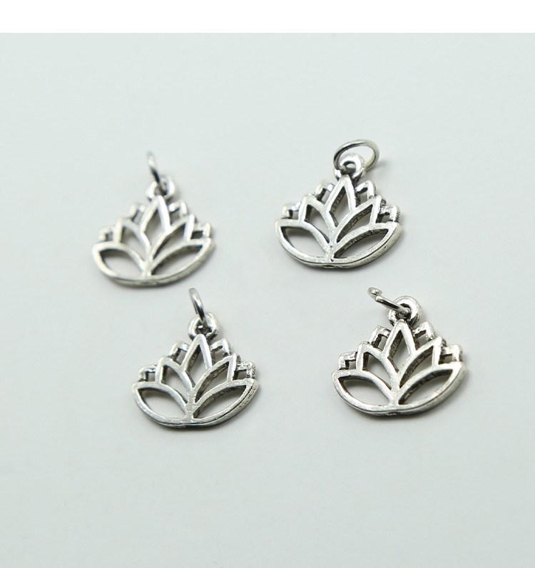 Lotus Antique Silver Charm