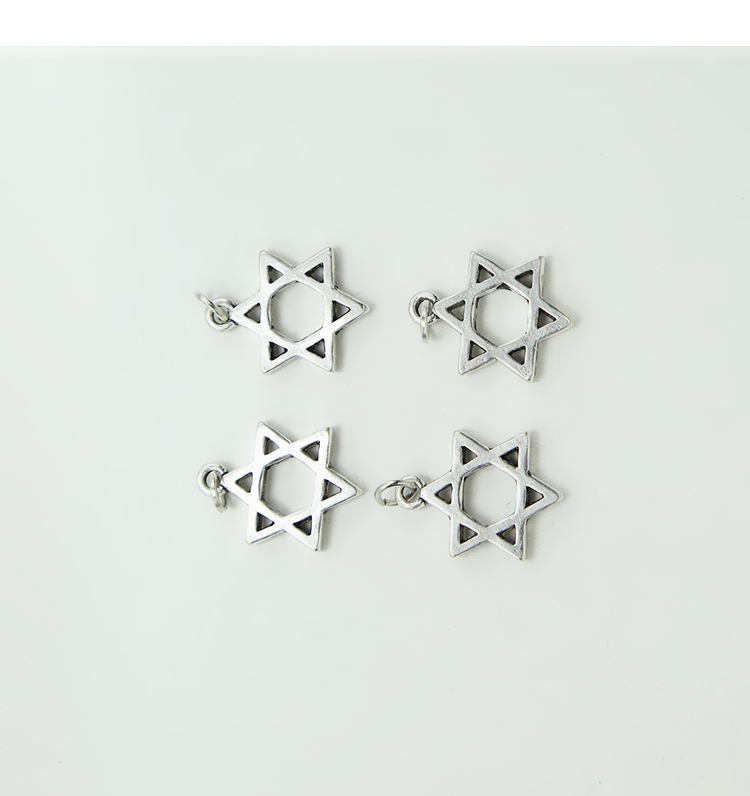 Star Of David Antique Silver Charm