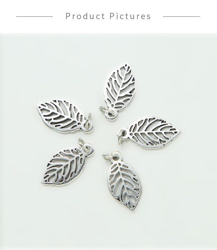 Antique Silver Leaf Charm