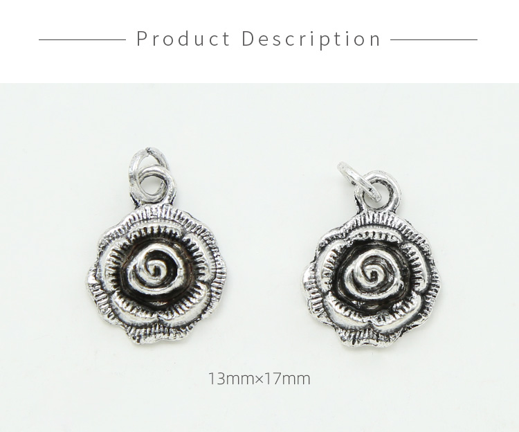 Rose Antique Silver Charm