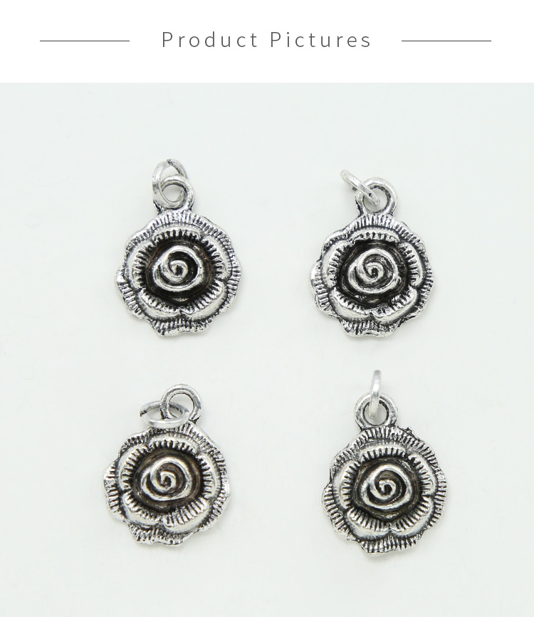 Rose Antique Silver Charm