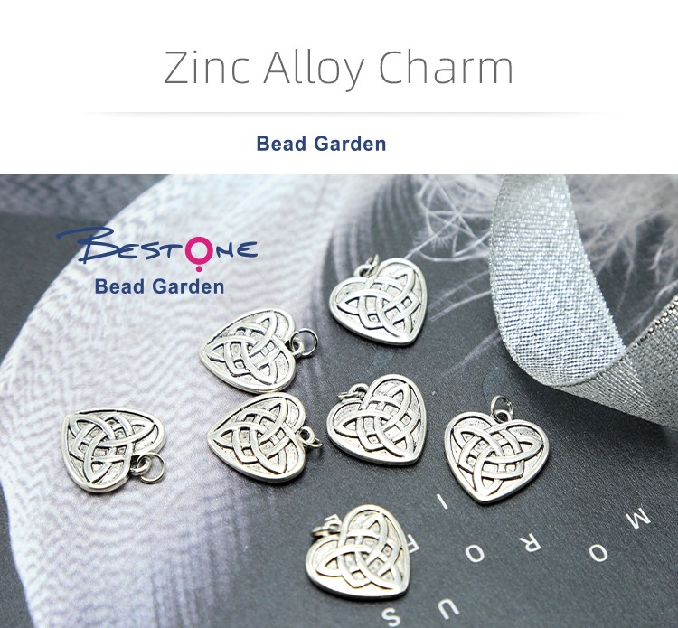 Celtic Heart Antique Silver Charm