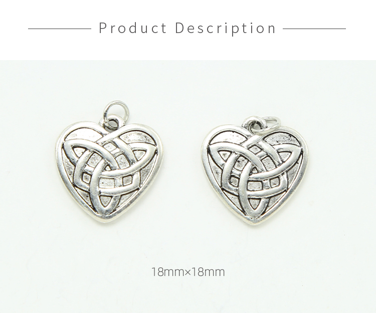 Celtic Heart Antique Silver Charm