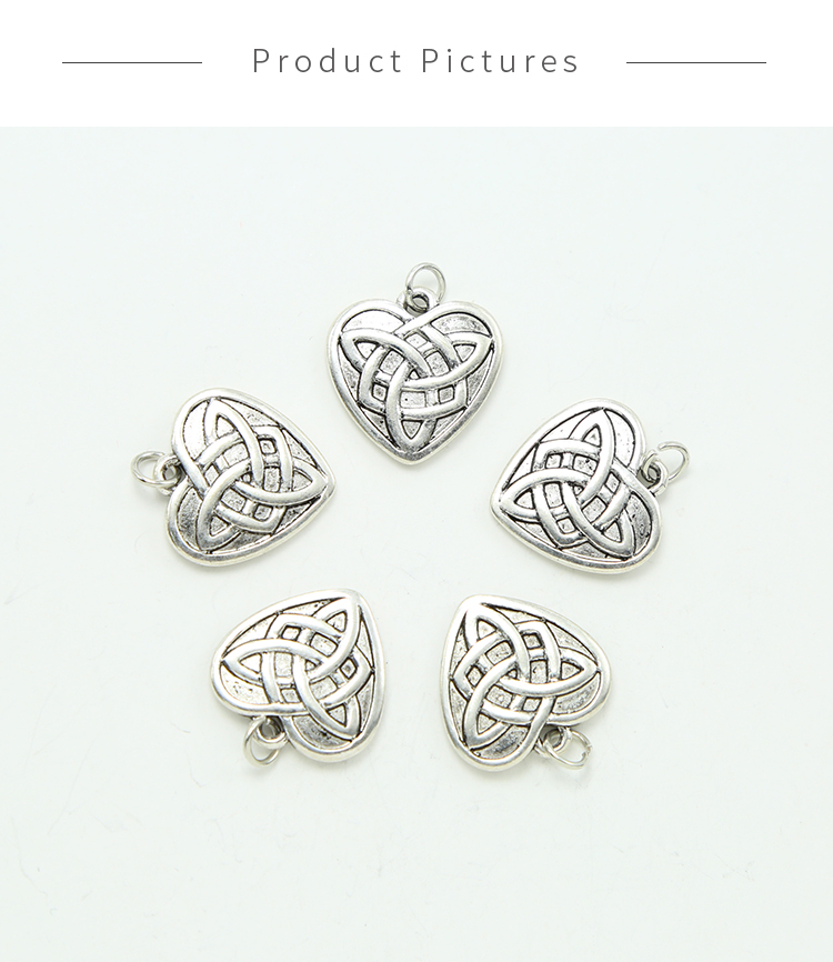 Celtic Heart Antique Silver Charm