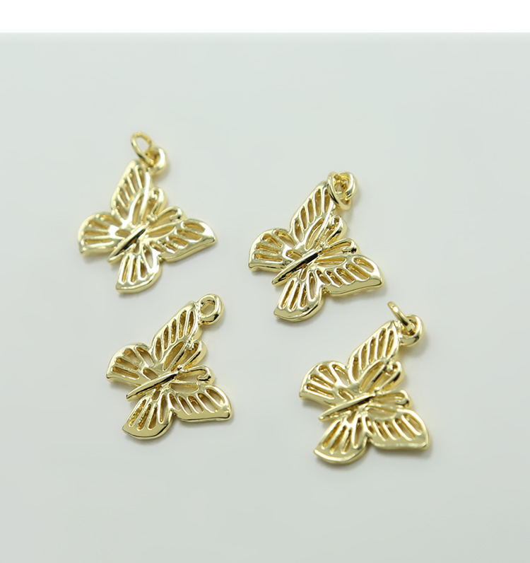 Filigree Butterfly 14K Real Gold Plated Charm