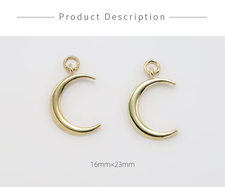 Moon 14K Real Gold Plated Charm