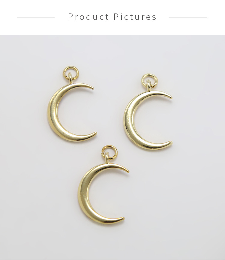 Moon 14K Real Gold Plated Charm