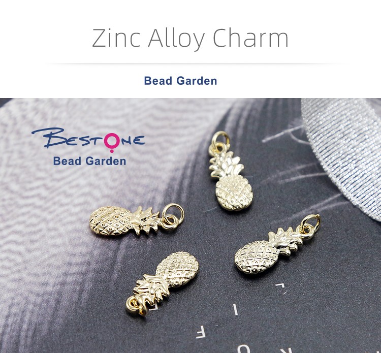 Pineapple 14K Real Gold Plated Charm