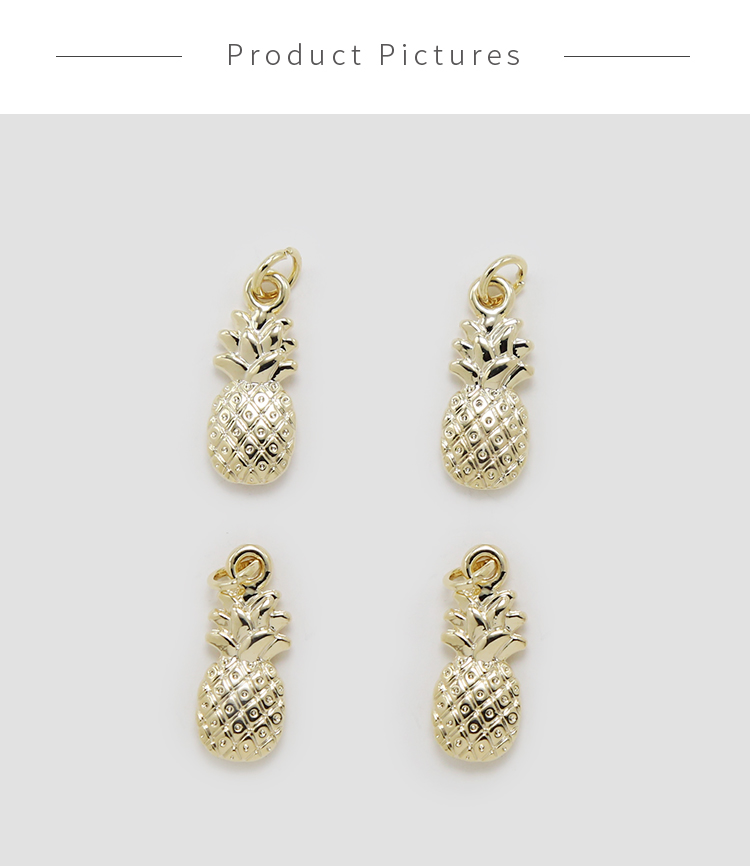 Pineapple 14K Real Gold Plated Charm