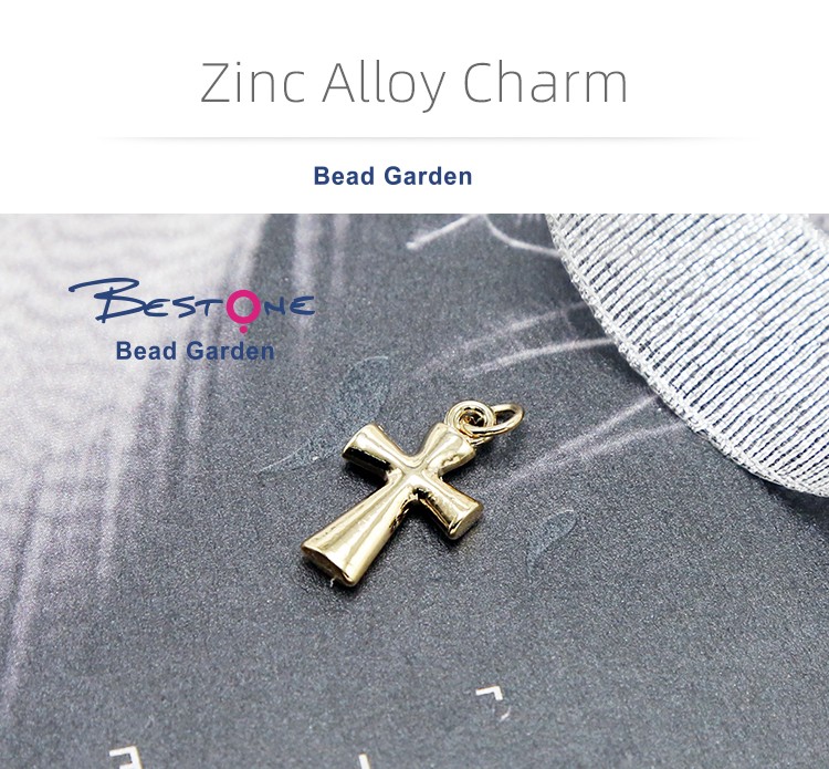 Cross 14K Real Gold Plated Charm