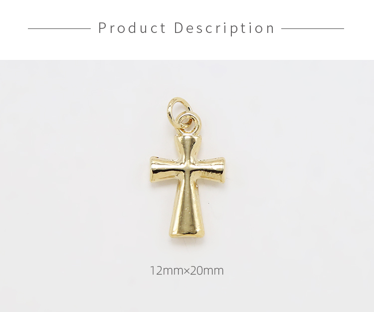 Cross 14K Real Gold Plated Charm