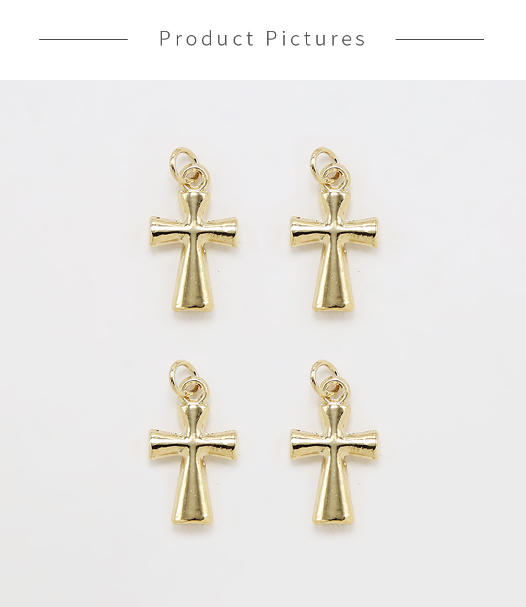 Cross 14K Real Gold Plated Charm