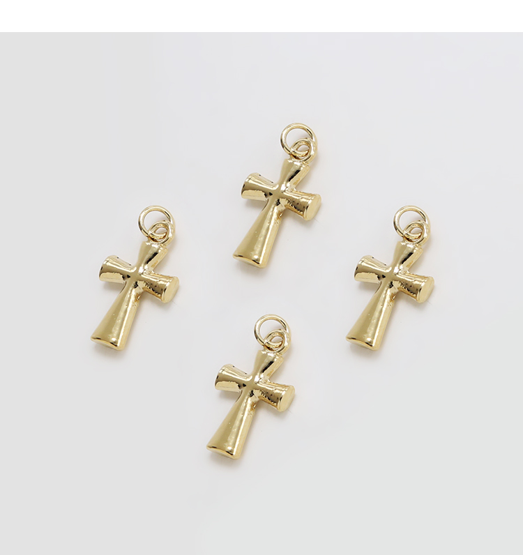 Cross 14K Real Gold Plated Charm