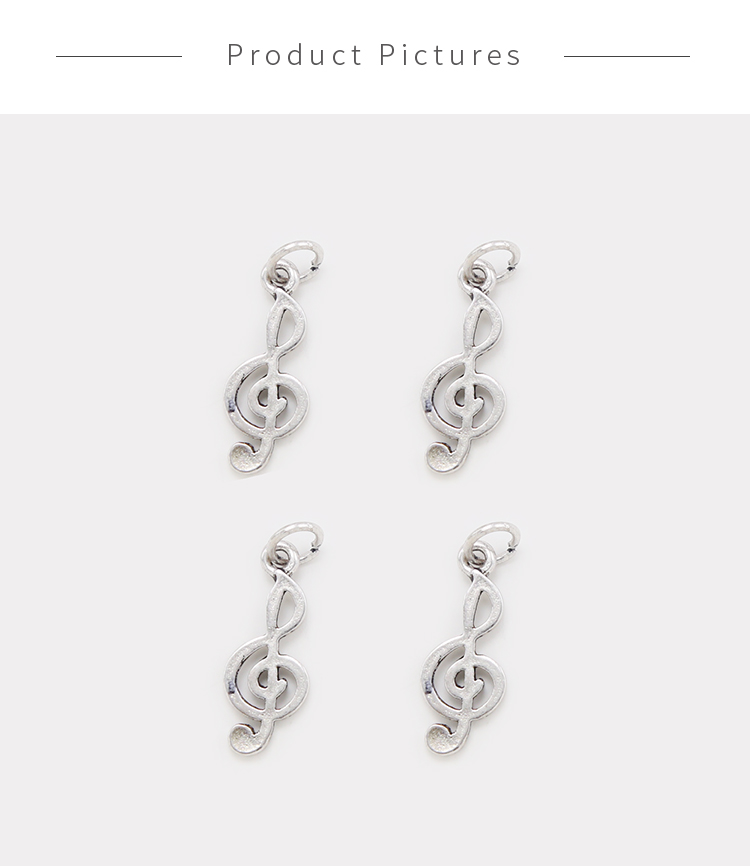 Music Note Antique Silver Charm