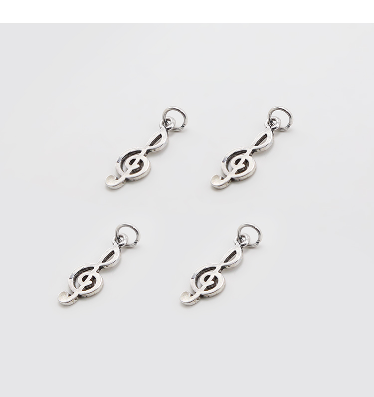 Music Note Antique Silver Charm