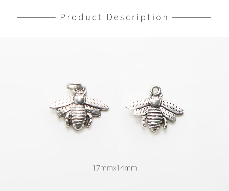 Bee Antique Silver Charm