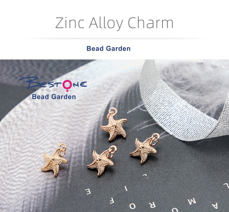 Starfish 14K Real Rose Gold Plated Charm